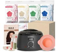 KOTAMU Cera Brasiliana Kit di Cera Nero Digitale per Donne e Uomini, Cere Dura per Pelle Sensibile, Wax Machine Professionale per Sopracciglia, Viso, Gambe, Ascelle, con 37 Accessori per Casa e Salone