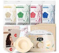 KOTAMU Kit ceretta per donne e uomini, scalda cera per depilazione, kit di cera digitale con vasetto in silicone, ideale per viso, sopracciglia, braccia, gambe, ascelle e pelle sensibile, ceretta