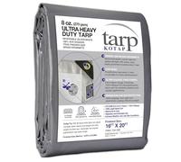 Kotap 16 x 20 Ft. Ultra Heavy-Duty Protection/Coverage Tarp, Superior Weave for Greater Longevity, 16-mil, Reversible, Multi-Use, Waterproof, Silver-White, 1-Pack (TUH-1620)