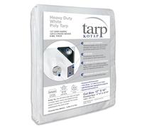 Kotap, TRW-1216, Telone da 3,6 x 4,8 m telone di protezione/copertura resistente, tessuto superiore per una maggiore longevità, 8 mil, multiuso, impermeabile, bianco, confezione da 1