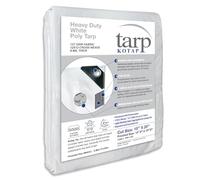 Kotap, TRW-1520, Telone da 4,5 x 6 m, telone di protezione/copertura resistente, tessuto superiore per una maggiore longevità, 8 mil, multiuso, impermeabile, bianco, confezione da 1