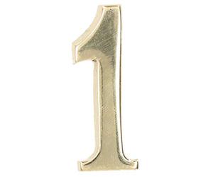 KOTARBAU® "1" ottone autoadesivo 5 cm in ottone per porte di casa