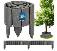 KOTARBAU® 1 pezzo. Rollborder 10 x 110 cm, recinzione in legno di pino antracite, flessibile, bordo aiuole, bordo prato, palizzata da giardino, ritagliabile, decorazione per recinzioni, pali per