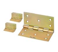 KOTARBAU® 10 cerniere per porta, 100 mm x 100 mm, zincate gialle, bordi smussati, per mobili e casse, per armadietti
