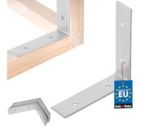KOTARBAU® 12 connettori angolari 80 x 80 x 20 mm, in acciaio zincato argento, angolo per carichi pesanti, angolo per mobili, lamiera angolare in legno, angolo di scaffale, in metallo, stabile