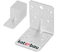 KOTARBAU® 12 Pezzi Staffa Angolare - Acciaio Zincato - 105 x 105 x 90 mm - Argento - Staffe Angolari per Legno - Squadretta Angolare 90 Gradi - Resistente alla Corrosione
