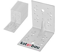 KOTARBAU® 12 Pezzi Staffa Angolare - Acciaio Zincato - 130 x 130 x 100 mm - Argento - Staffe Angolari per Legno - Squadretta Angolare 90 Gradi - Resistente alla Corrosione