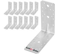 KOTARBAU® 12 Pezzi Staffa Angolare - Acciaio Zincato - 150 x 150 x 65 mm - Argento - Staffe Angolari per Legno - Squadretta Angolare 90 Gradi - Resistente alla Corrosione
