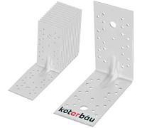 KOTARBAU® 12 Pezzi Staffa Angolare - Acciaio Zincato - 150 x 150 x 80 mm - Argento - Staffe Angolari per Legno - Squadretta Angolare 90 Gradi - Resistente alla Corrosione