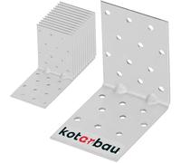 KOTARBAU® 12 Pezzi Staffa Angolare - Acciaio Zincato - 80 x 80 x 60 mm - Argento - Staffe Angolari per Legno - Squadretta Angolare 90 Gradi - Resistente alla Corrosione