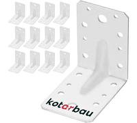 KOTARBAU® 12 Pezzi Staffa Angolare - Acciaio Zincato - 90 x 90 x 65 mm - Argento - Staffe Angolari per Legno - Squadretta Angolare 90 Gradi - Resistente alla Corrosione