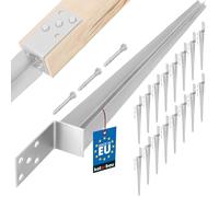 KOTARBAU® 16 Pezzi Supporto per Palo - Acciaio Zincato - 600 mm - Argento - 60 x 110 mm - Supporti per Pali in Legno - Staffe Per Pali In Legno - Supporto Palo Recinzione - Resistente alla Corrosione