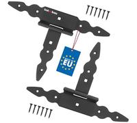 KOTARBAU® 2 cerniere a T nere, lunghezza: 150 mm, in acciaio verniciato a polvere, per porta in legno, per porta di carico, per porte e porte da giardino, cerniere