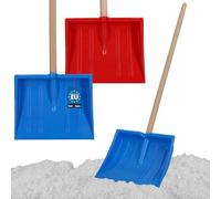 KOTARBAU® 2 pezzi Pala da Neve per Bambini - Plastica - 25x20 cm - Rosso & Blu - Badile con Manico Legno - Paletta Neve Bambini - Mini Pala - per Giocare All'Aperto