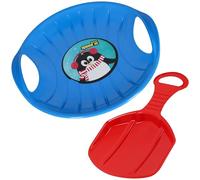 KOTARBAU® 2 Pezzi Slittino da Neve per Bambini - PVC - 60 cm - Blu & Rosso - Slittini per la Neve 34 x 53 cm - Slitta per Bambini - con Manici Ergonomici - Leggero Resistente