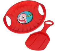 KOTARBAU® 2 Pezzi Slittino da Neve per Bambini - PVC - 60 cm - Rosso - Slittini per la Neve 34 x 53 cm - Slitta per Bambini - con Manici Ergonomici - Leggero Resistente