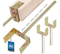 KOTARBAU® 2 pezzi Supporto per Pali - Staffe per Pali in Legno - Acciaio Zincato - 400 mm - Oro - con Ancoraggio per Calcestruzzo - 0-160 mm - Porta Palo Recinzione - Staffe Ancoraggio Palo