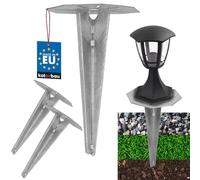 KOTARBAU® 2 picchetti per illuminazione da giardino, 175 mm, in acciaio zincato, picchetto di messa a terra, ancoraggio a terra, supporto a terra per lampade da giardino, boccola a terra