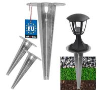 KOTARBAU® 2 picchetti per illuminazione da giardino, diametro 150 mm, in acciaio zincato, picchetto di messa a terra, ancoraggio a terra, supporto a terra per lampade da giardino, manicotto a terra