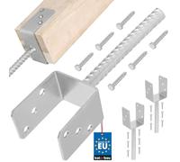 KOTARBAU® 2 pz Supporto per Pali - Acciaio Zincato - 81 mm - Argento - Staffe per Pali in Legno - Staffa Portapalo - con Ancoraggio per Calcestruzzo - Porta Palo Recinzione