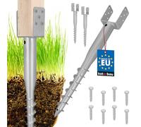 KOTARBAU® 2 supporti per pali a U da avvitare, 100 x 720 mm, in acciaio zincato, manicotto per pali a terra, ancoraggio a terra, ancora, pali in legno, recinzioni da giardino