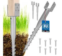 KOTARBAU® 2 supporti per pali a U da avvitare, 90 x 710 mm, in acciaio zincato, manicotto per pali a terra, ancoraggio a terra, ancora, pali in legno, recinzioni da giardino