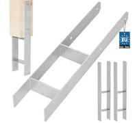 KOTARBAU® 2 supporti per pali ad H per calcestruzzo, 120 mm/600 mm, in acciaio galvanizzato, argento, ancoraggi per pali con ancora, in acciaio