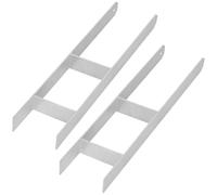 KOTARBAU® 2 supporti per pali ad H per calcestruzzo, 140 mm/600 mm, in acciaio galvanizzato, argento, ancoraggi per pali con ancora, in acciaio