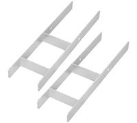 KOTARBAU® 2 supporti per pali ad H per calcestruzzo, 160 mm/600 mm, in acciaio galvanizzato, argento, ancoraggi per pali con ancora, in acciaio
