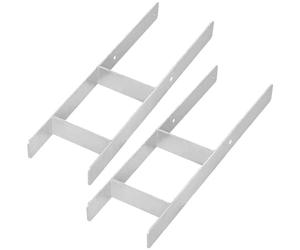 KOTARBAU® 2 supporti per pali ad H per calcestruzzo, 160 mm/600 mm, in acciaio galvanizzato, argento, ancoraggi per pali con ancora, in acciaio