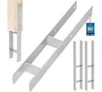 KOTARBAU® 2 supporti per pali ad H per calcestruzzo, 80 mm/600 mm, in acciaio galvanizzato, argento, ancoraggio per pali per travi, scarpe di supporto per pali con ancora, in acciaio
