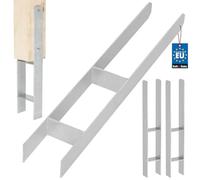 KOTARBAU® 2 supporti per pali ad H per calcestruzzo, 90 mm/600 mm, in acciaio galvanizzato, argento, ancoraggio per pali con ancoraggio per calcestruzzo, ancoraggi in acciaio
