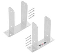 KOTARBAU® 2 supporti per pali da 100 mm TT in acciaio zincato a caldo, per ancoraggio, per pali in legno, pali di legno, pali in metallo, base per pali quadrati