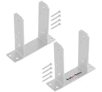 KOTARBAU® 2 supporti per pali da 120 mm, TT in acciaio zincato a caldo, per tasselli, ancoraggi in calcestruzzo, per pali in legno, pali in legno, pali di recinzione in metallo per pali quadrati