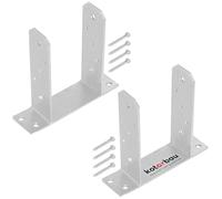 KOTARBAU® 2 supporti per pali da 90 mm, TT zincati a caldo, in acciaio per tasselli, ancoraggi in calcestruzzo, per pali in legno, pali in metallo, per pali quadrati