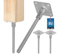 KOTARBAU® 2 supporti per pali regolabili in altezza, 110 x 330 mm, in acciaio zincato, per pali e recinzioni