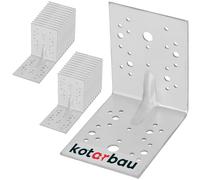 KOTARBAU® 25 Pezzi Staffa Angolare - Acciaio Zincato - 130 x 130 x 100 mm - Argento - Staffe Angolari per Legno - Squadretta Angolare 90 Gradi - Resistente alla Corrosione