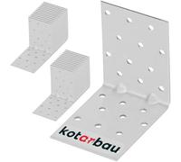 KOTARBAU® 25 Pezzi Staffa Angolare - Acciaio Zincato - 80 x 80 x 60 mm - Argento - Staffe Angolari per Legno - Squadretta Angolare 90 Gradi - Resistente alla Corrosione