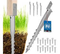 KOTARBAU® 4 pezzi L supporto per pali da avvitare, L 735 mm, in acciaio zincato, manicotto di invasione, attacco per pali a L, ancoraggio a terra, ancora, pali in legno, recinzioni da giardino