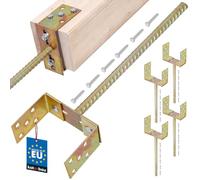 KOTARBAU® 4 pezzi Supporto per Pali - Staffe per Pali in Legno - Acciaio Zincato - 400 mm - Oro - con Ancoraggio per Calcestruzzo - 0-160 mm - Porta Palo Recinzione - Staffe Ancoraggio Palo