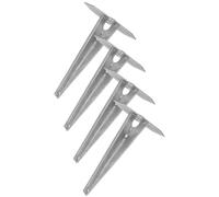 KOTARBAU® 4 picchetti per illuminazione da giardino, 190 mm, in acciaio zincato, picchetto di messa a terra, ancoraggio a terra, supporto a terra per lampade da giardino, boccola a terra