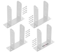 KOTARBAU® 4 pz. Supporto per palo 100 mm TT zincato a fuoco in acciaio, supporto per palo per tasselli, ancoraggio in calcestruzzo per pali, supporto per pali di legno, scarpa per pali, ancoraggio per