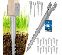 KOTARBAU® 4 supporti per pali a U da avvitare, 70 x 700 mm, in acciaio zincato, manicotto per pali a terra, ancoraggio a terra, ancora, pali in legno, recinzioni da giardino