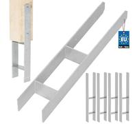 KOTARBAU® 4 supporti per pali ad H per calcestruzzo, 100 mm/600 mm, in acciaio galvanizzato, argento, ancoraggi per pali con ancora, in acciaio
