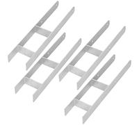 KOTARBAU® 4 supporti per pali ad H per calcestruzzo, 120 mm/600 mm, in acciaio galvanizzato, argento, ancoraggi per pali con ancoraggio per calcestruzzo, ancoraggi in acciaio