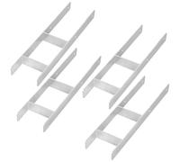 KOTARBAU® 4 supporti per pali ad H per calcestruzzo, 150 mm/600 mm, in acciaio galvanizzato, argento, ancoraggi per pali con ancoraggio per calcestruzzo, ancoraggi in acciaio