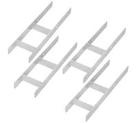 KOTARBAU® 4 supporti per pali ad H per calcestruzzo, 160 mm/600 mm, in acciaio galvanizzato, argento, ancoraggi per pali con ancora, in acciaio