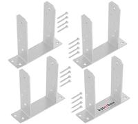 KOTARBAU® 4 supporti per pali da 120 mm TT in acciaio zincato a caldo per tasselli, ancoraggio per pali in legno per pali di legno