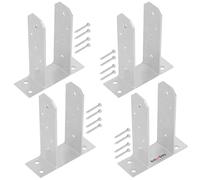 KOTARBAU® 4 supporti per pali da 70 mm, TT zincati a caldo, in acciaio per tasselli, ancoraggio in calcestruzzo, per pali in legno, pali in legno, pali di recinzione in metallo per pali quadrati