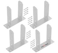 KOTARBAU® 4 supporti per pali da 90 mm, TT zincati a caldo, in acciaio per tasselli, ancoraggi in calcestruzzo, per pali in legno, pali in metallo, per pali quadrati